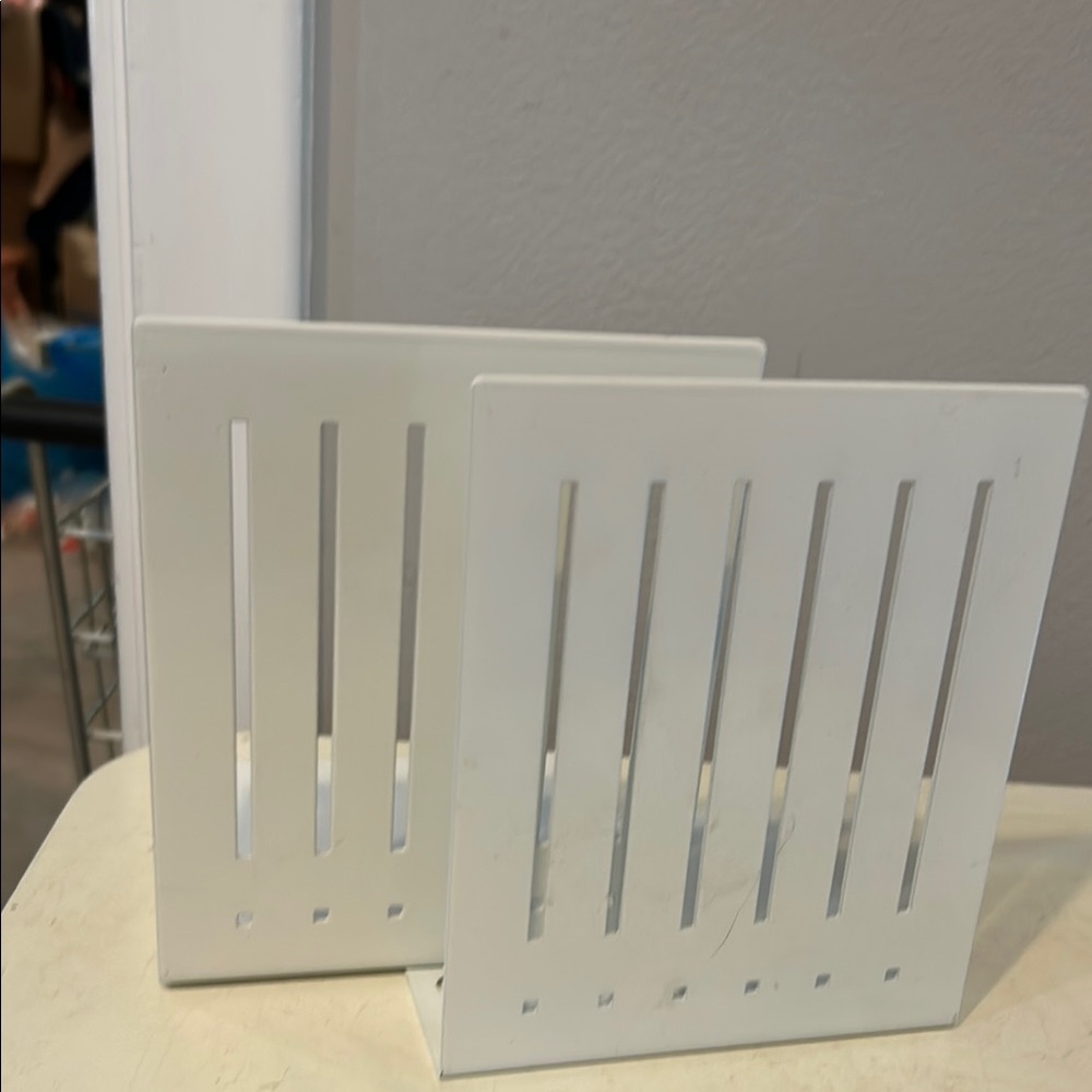 Pair of vintage post modern metal bookends Spectrum Designs